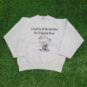 Vintage 90s Work Sucks Sweatshirt Womens Medium 21x23 USA Boxy Cropped Baggy